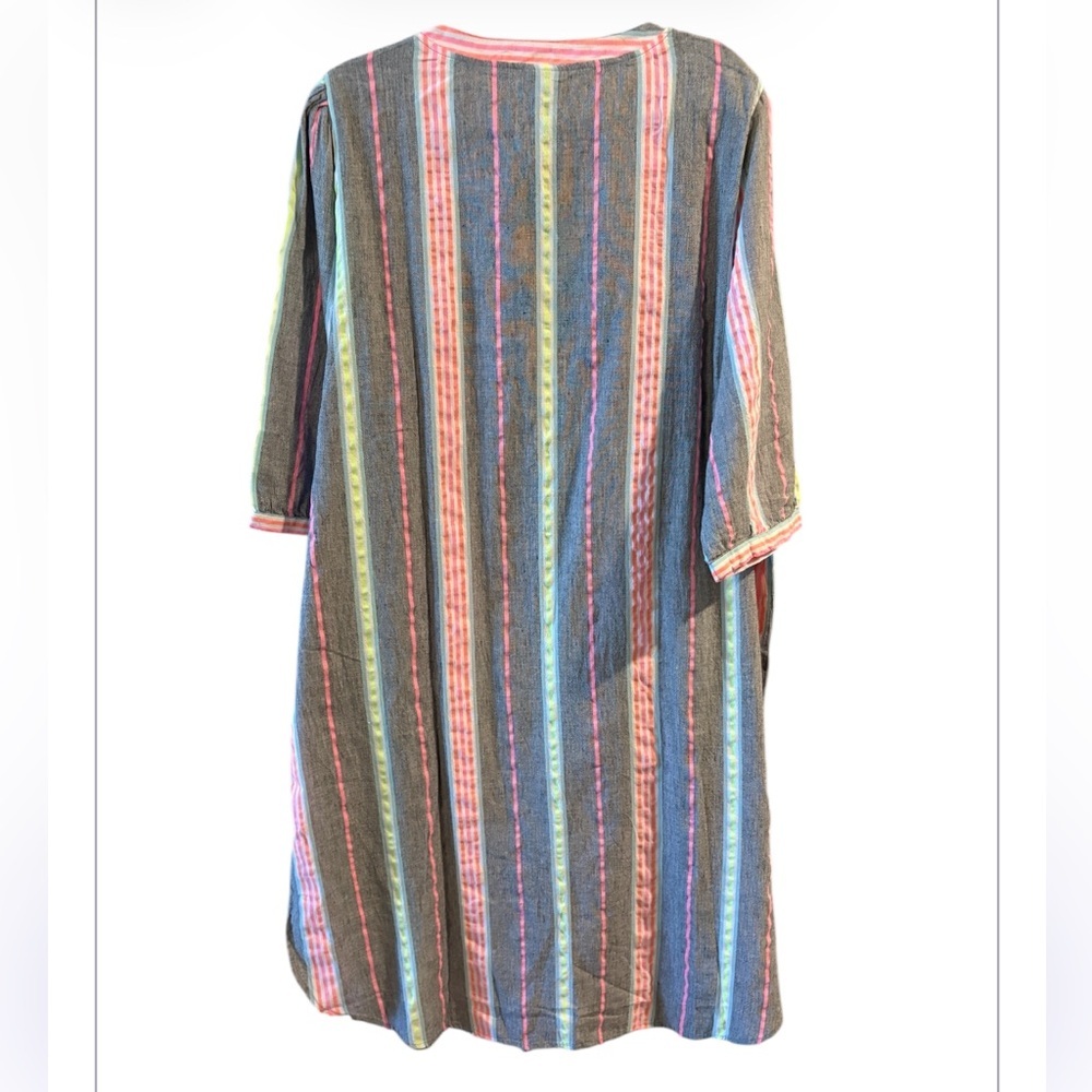 NWT Ulla Popken Womens Striped Kaftan Beach Vacation Cotton Dress Size 20/22 - Picture 5 of 15